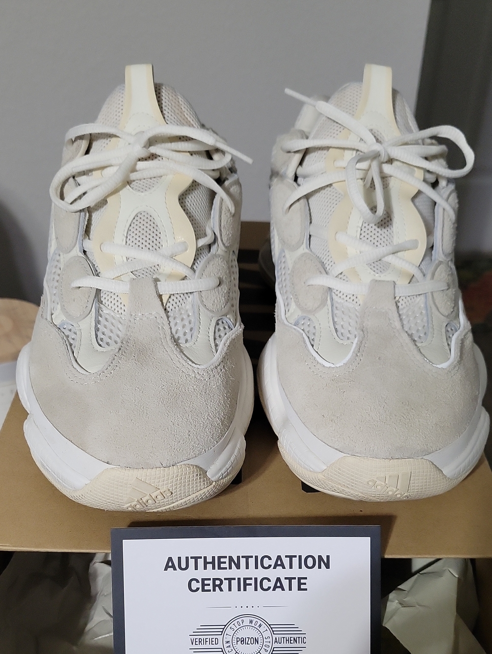 adidas Mens Cream White Mesh & Suede Low-Top Sneakers